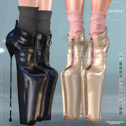Second Life Marketplace Gemini Xenia Ankle Boots WARM PACK (Add me)